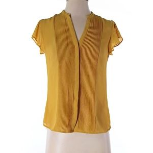 Mustard Yellow Pleated Blouse